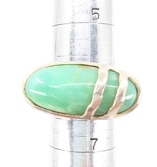 Sterling Silver 925 6 Ring large oval bezel set gem 13105 - Image 13