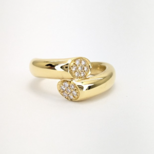 18K Gold Robert Lee Morris Diamond Bypass Ring OAK371