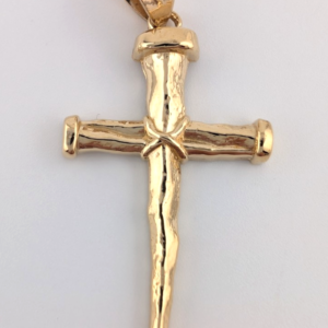 Nail Cross Pendant 14k Yellow Gold OAK575