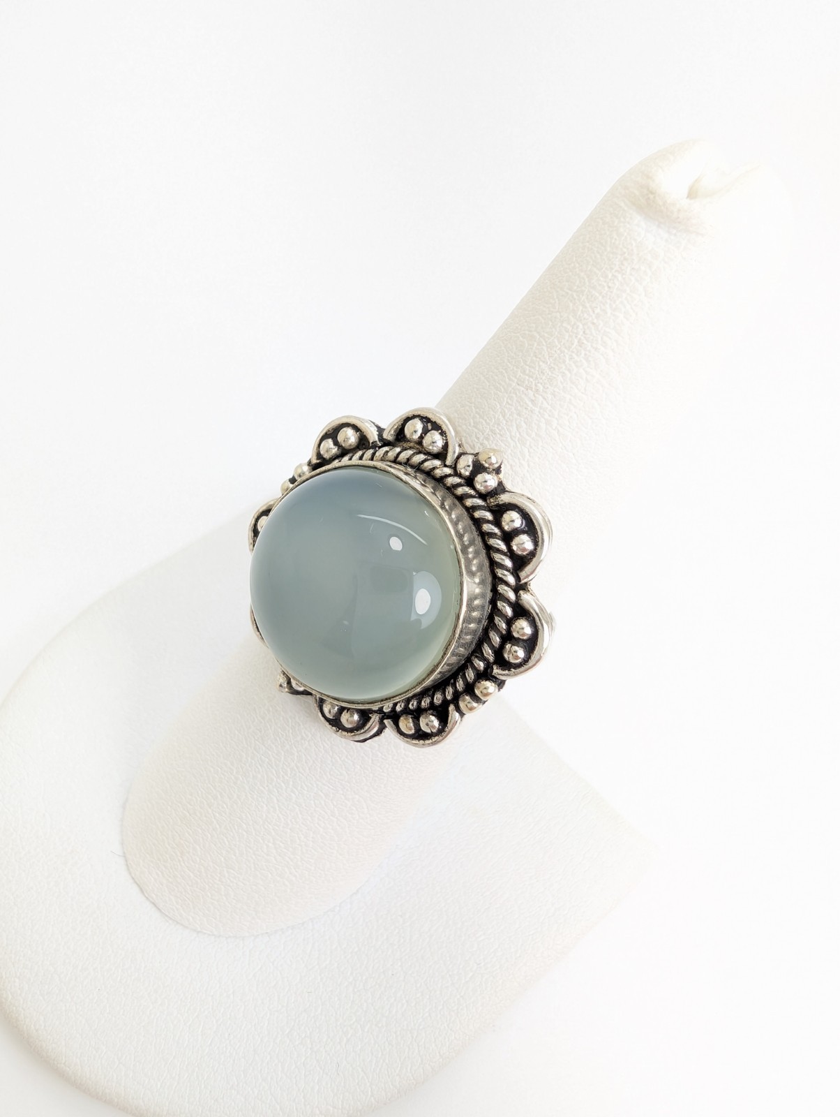 Sterling Silver 925 Bali Style Quartz Cabochon Ring 13594 - Image 16