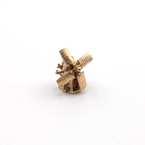14K Yellow Gold Vintage Windmill Charm Pendant 20370