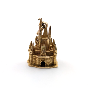 14K Yellow Gold Vintage DISNEY Castle Charm Pendant  20369