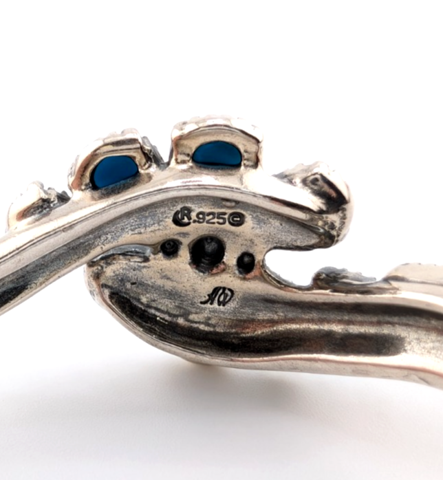 Sterling Silver 925 Pollack Sleeping Beauty Turquise Cuff Bracelet 17277 - Image 4