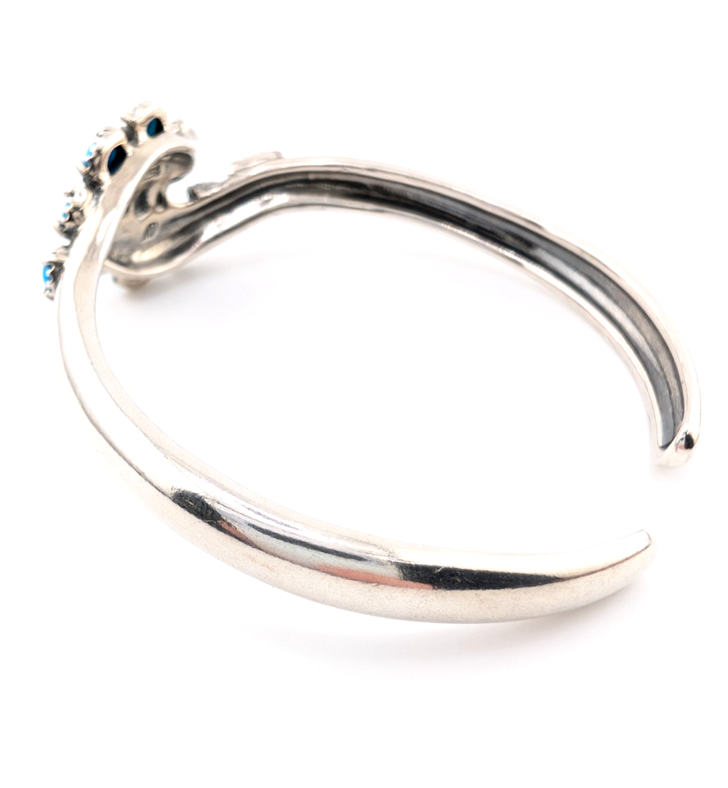 Sterling Silver 925 Pollack Sleeping Beauty Turquise Cuff Bracelet 17277 - Image 5