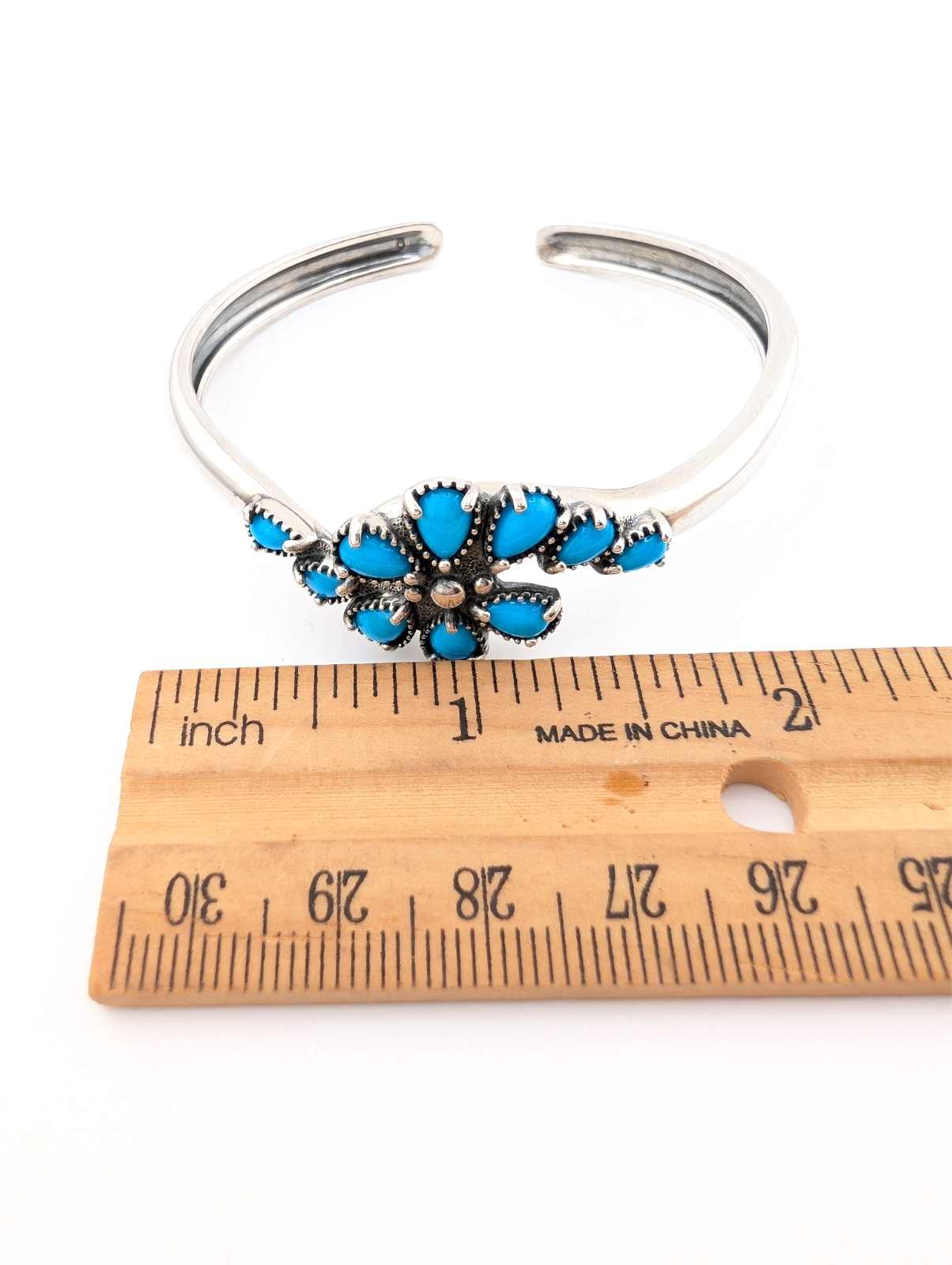 Sterling Silver 925 Pollack Sleeping Beauty Turquise Cuff Bracelet 17277 - Image 8