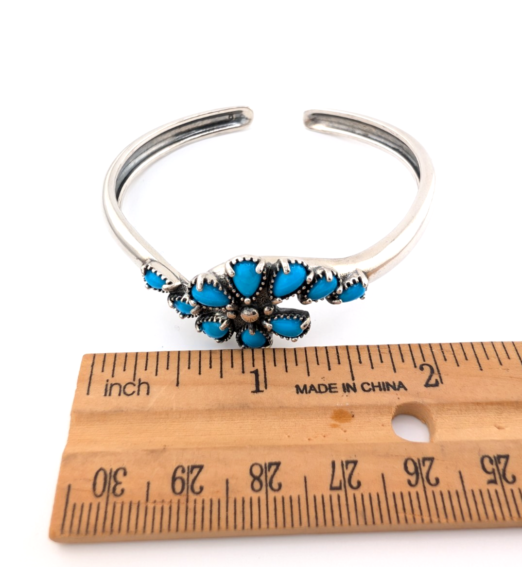 Sterling Silver 925 Pollack Sleeping Beauty Turquise Cuff Bracelet 17277 - Image 10