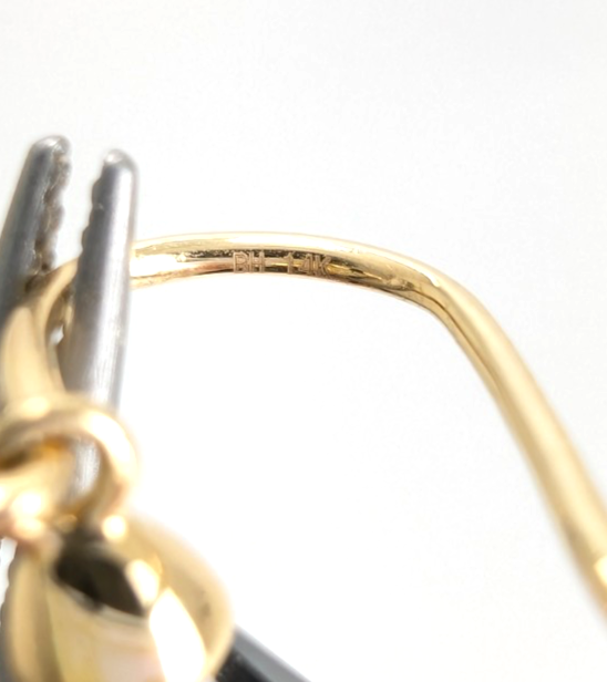 14K Gold Earrings 1.5" Onyx Dangle P977- OAK380 - Image 18