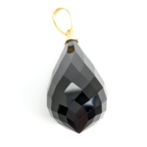 14K Gold 1.5" Pendant Onyx Pendant P977- OAK381