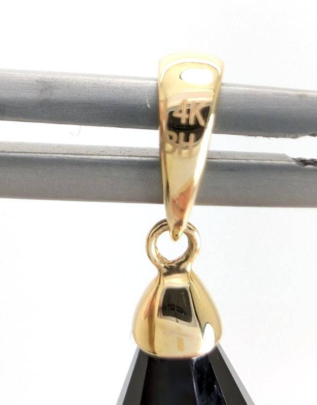 14K Gold 1.5" Pendant Onyx Pendant P977- OAK381 - Image 9