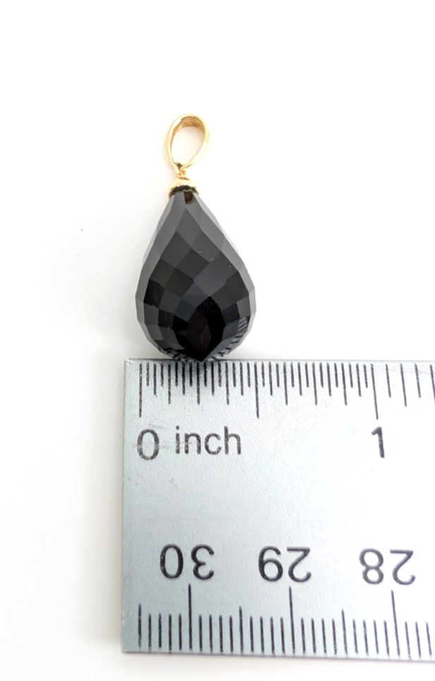14K Gold 1.5" Pendant Onyx Pendant P977- OAK381 - Image 13
