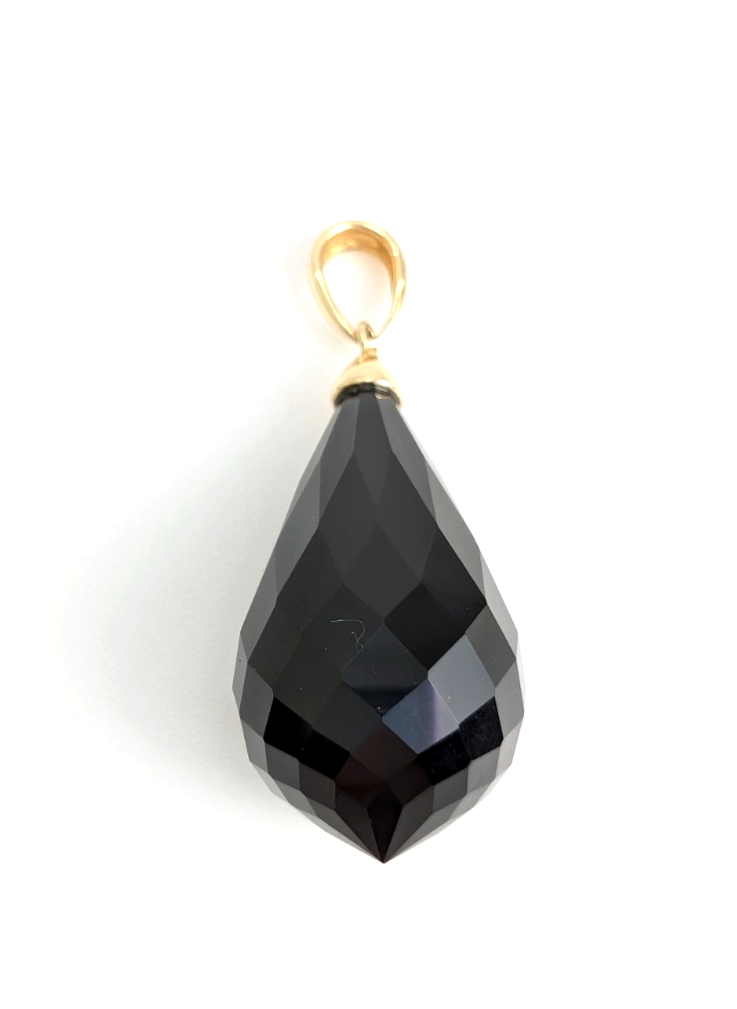14K Gold 1.5" Pendant Onyx Pendant P977- OAK381 - Image 14