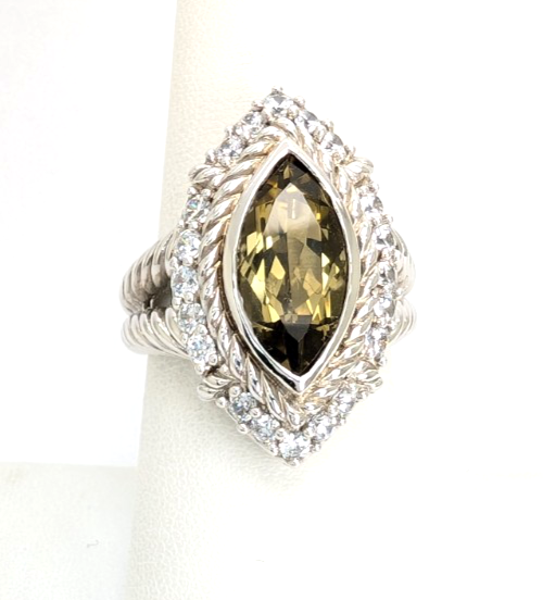 Sterling Silver 925 Judith Ripka Marquise Ring R1104- CRN66 - Image 2