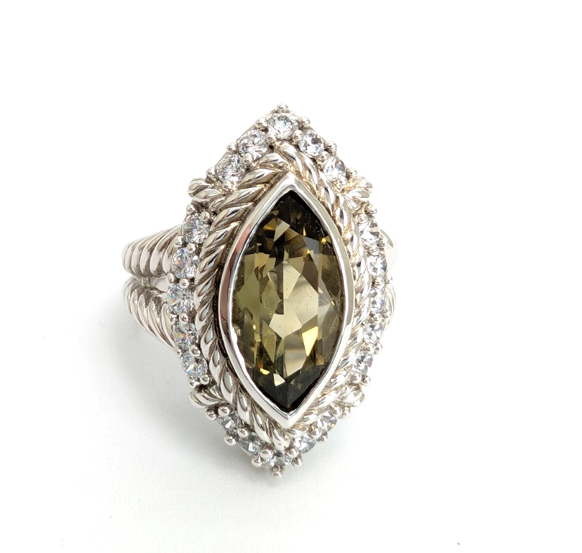 Sterling Silver 925 Judith Ripka Marquise Ring R1104- CRN66 - Image 5