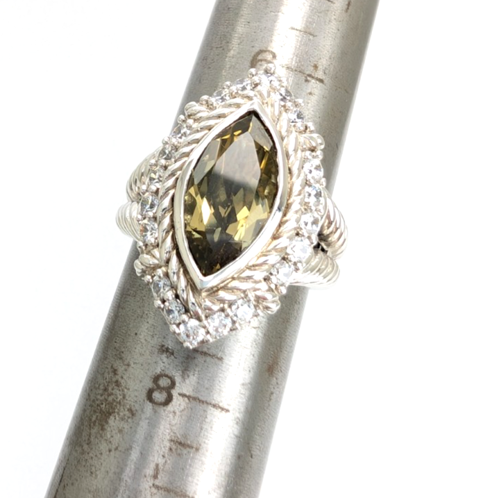 Sterling Silver 925 Judith Ripka Marquise Ring R1104- CRN66 - Image 9
