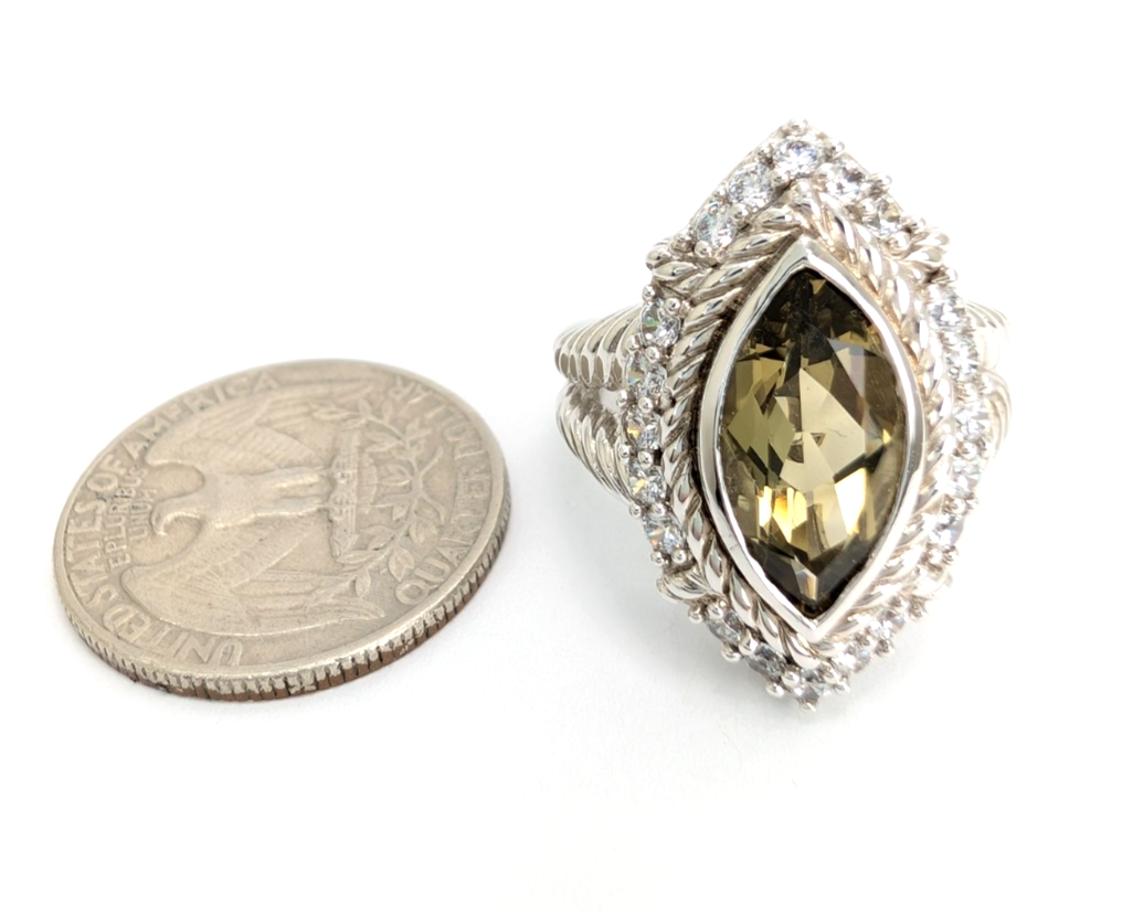 Sterling Silver 925 Judith Ripka Marquise Ring R1104- CRN66 - Image 11