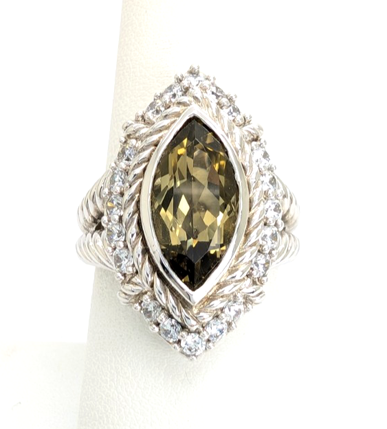 Sterling Silver 925 Judith Ripka Marquise Ring R1104- CRN66 - Image 13