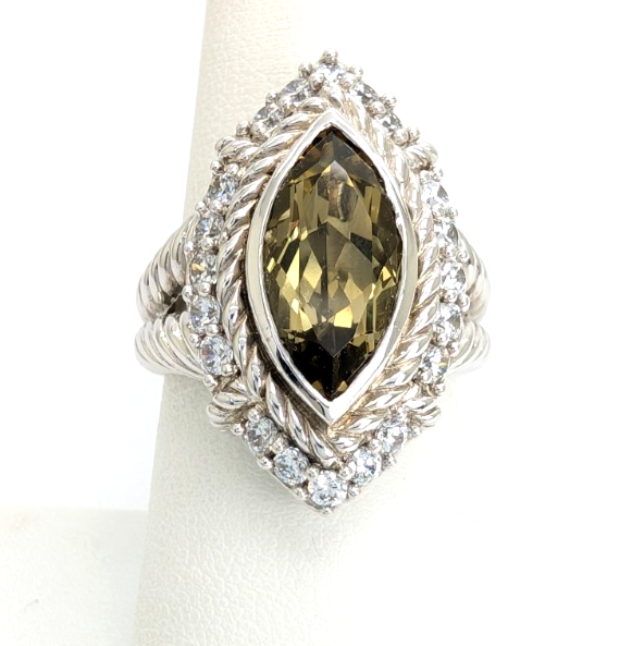 Sterling Silver 925 Judith Ripka Marquise Ring R1104- CRN66 - Image 14