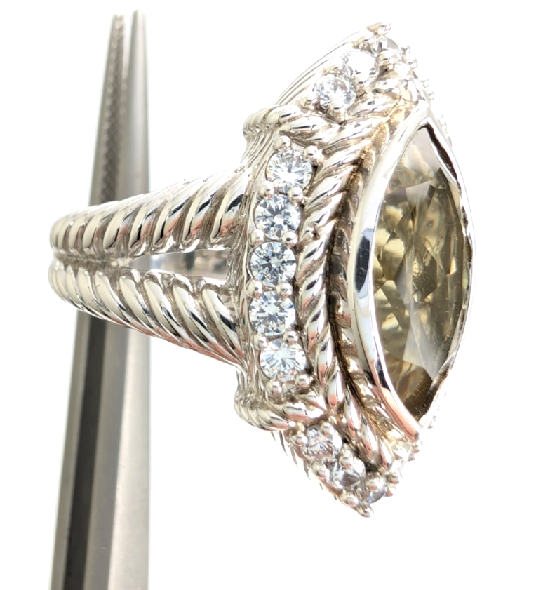 Sterling Silver 925 Judith Ripka Marquise Ring R1104- CRN66 - Image 15