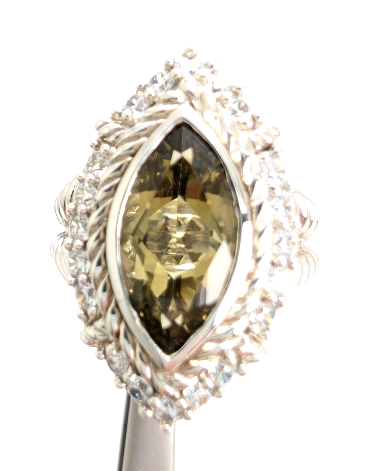 Sterling Silver 925 Judith Ripka Marquise Ring R1104- CRN66 - Image 16