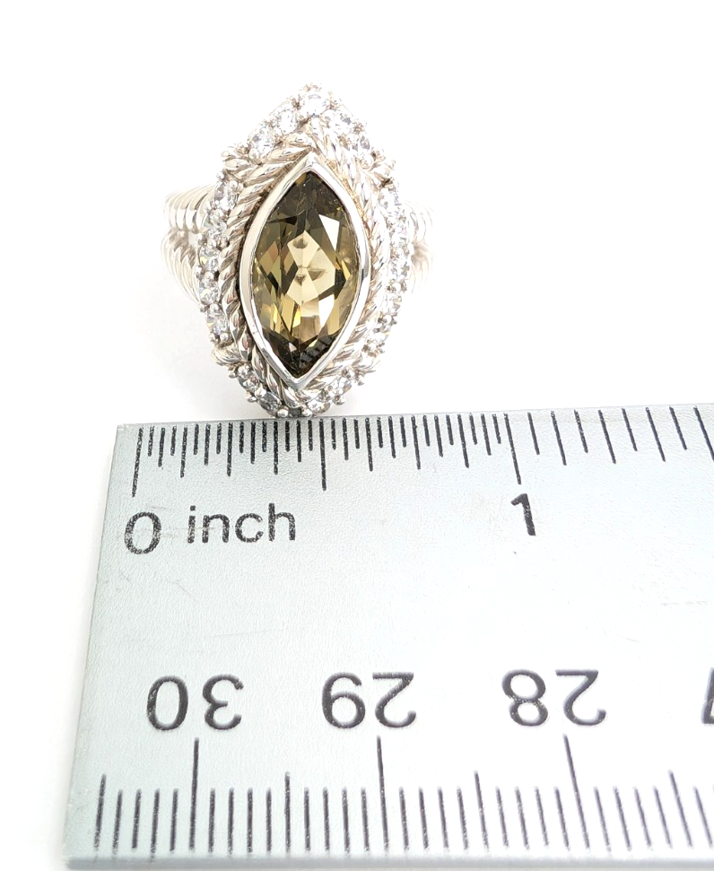Sterling Silver 925 Judith Ripka Marquise Ring R1104- CRN66 - Image 17