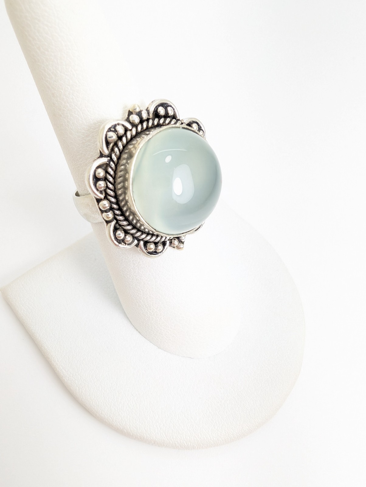Sterling Silver 925 Bali Style Quartz Cabochon Ring 13594 - Image 17