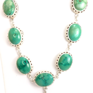 Sterling Silver 925 15" Necklace Turquoise R970- FOX1894
