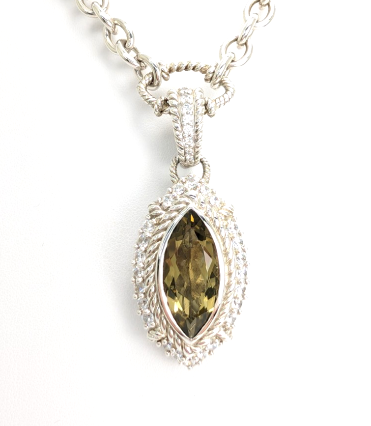 Sterling Silver 925 Judith Ripka 18" Necklace Marquise R1090- CRN52 - Image 2