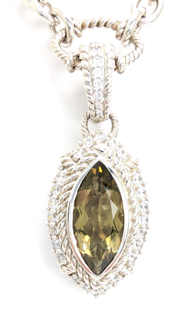 Sterling Silver 925 Judith Ripka 18" Necklace Marquise R1090- CRN52 - Image 3
