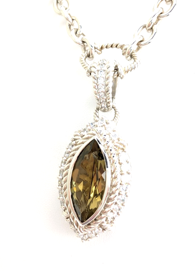 Sterling Silver 925 Judith Ripka 18" Necklace Marquise R1090- CRN52 - Image 4