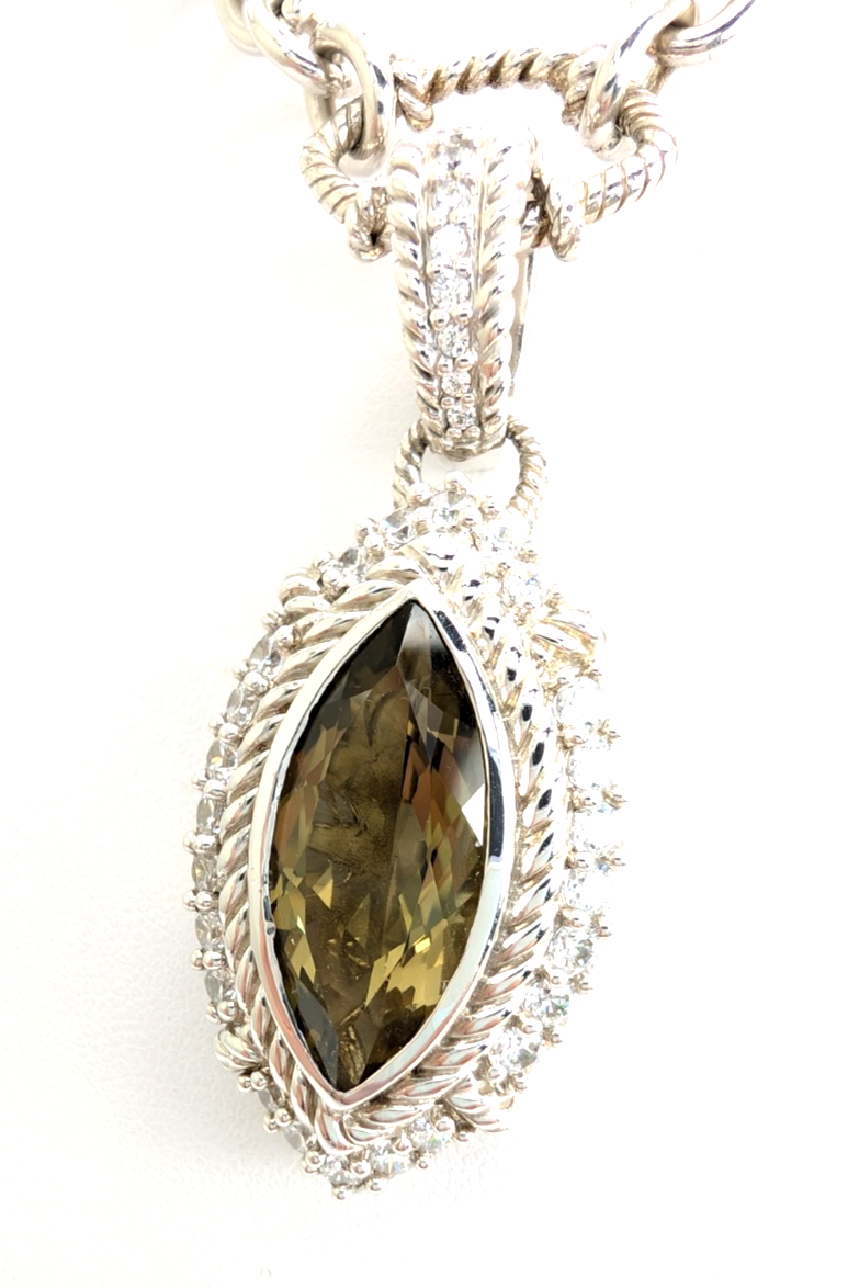 Sterling Silver 925 Judith Ripka 18" Necklace Marquise R1090- CRN52 - Image 5