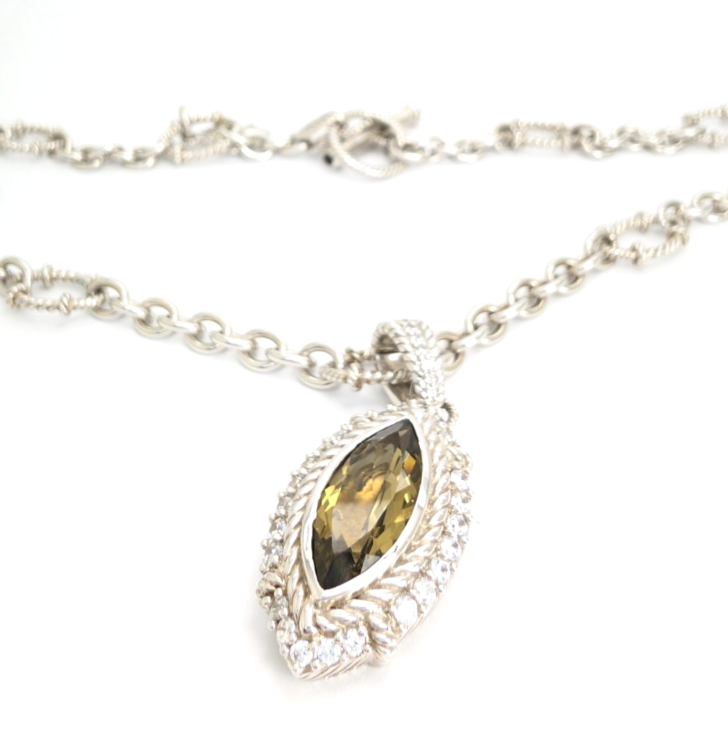 Sterling Silver 925 Judith Ripka 18" Necklace Marquise R1090- CRN52 - Image 6