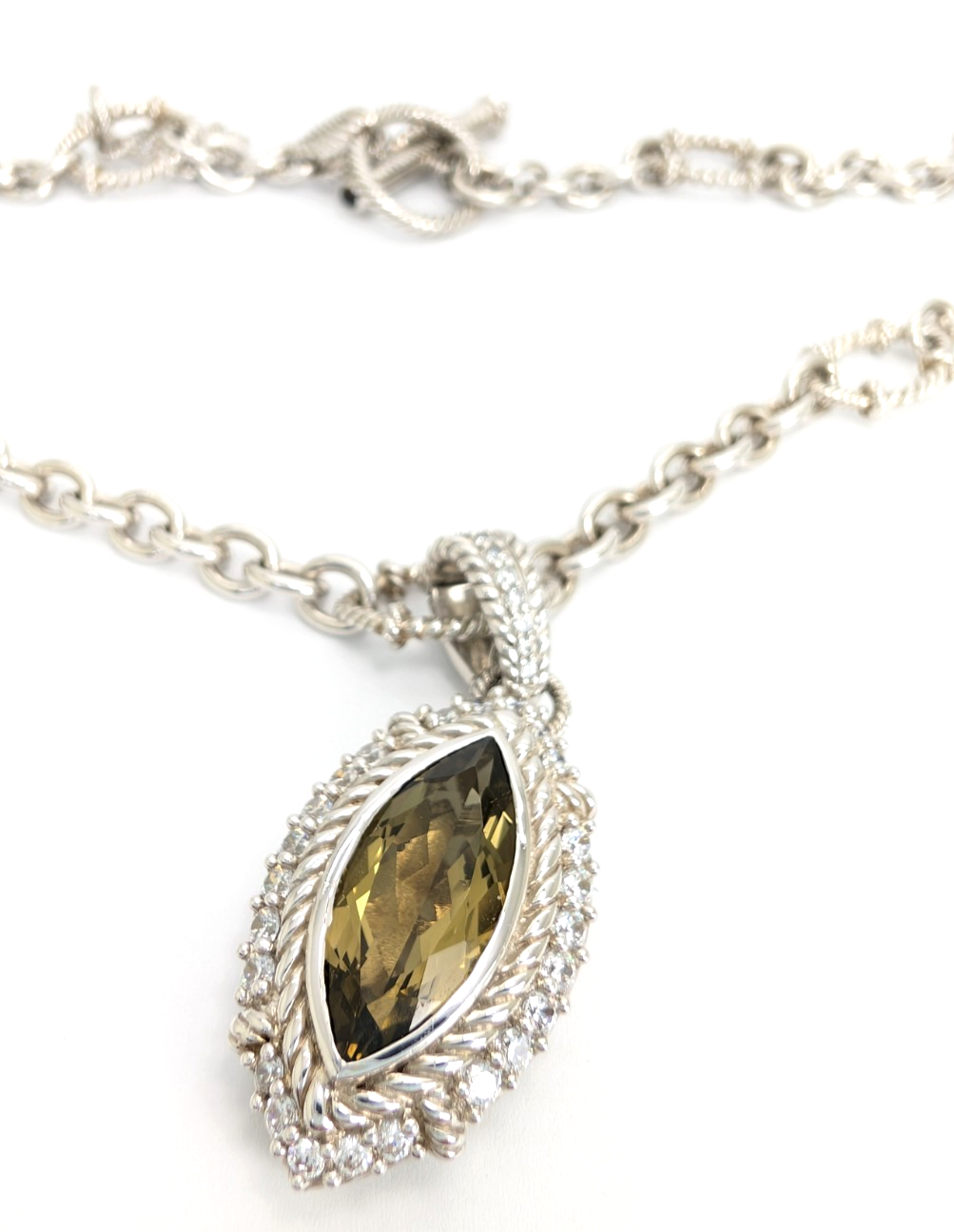 Sterling Silver 925 Judith Ripka 18" Necklace Marquise R1090- CRN52 - Image 7