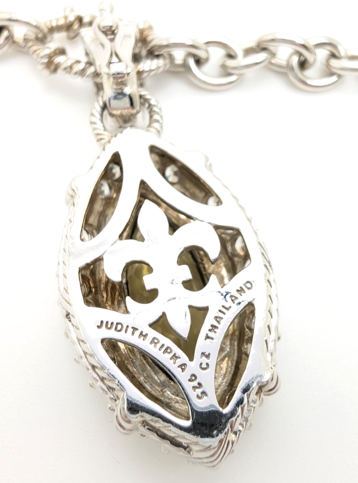 Sterling Silver 925 Judith Ripka 18" Necklace Marquise R1090- CRN52 - Image 8