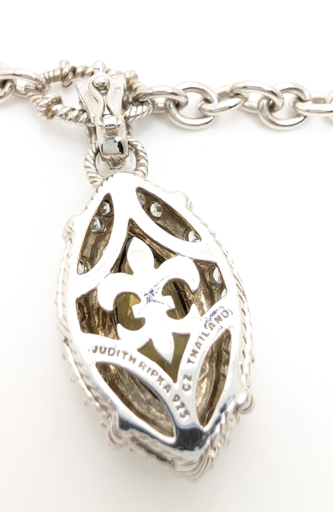 Sterling Silver 925 Judith Ripka 18" Necklace Marquise R1090- CRN52 - Image 9