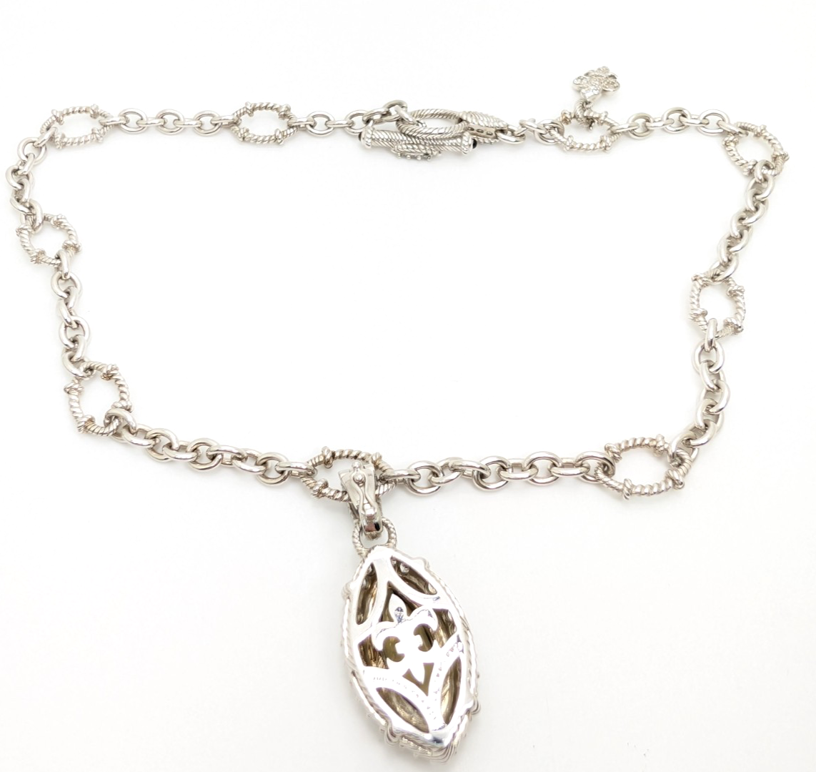 Sterling Silver 925 Judith Ripka 18" Necklace Marquise R1090- CRN52 - Image 11