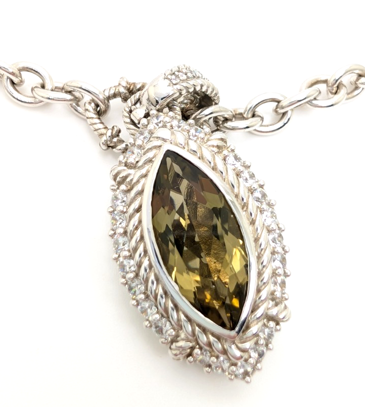 Sterling Silver 925 Judith Ripka 18" Necklace Marquise R1090- CRN52 - Image 12