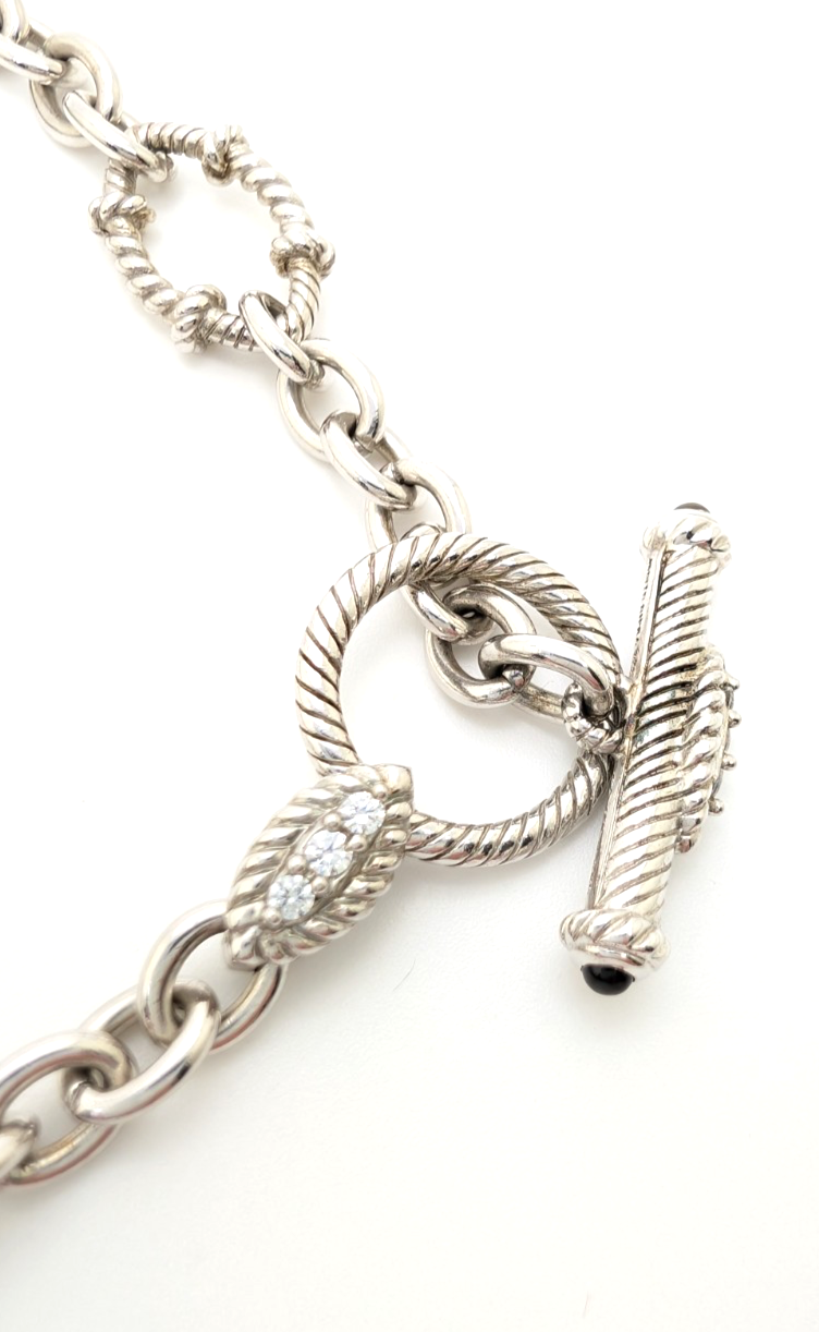 Sterling Silver 925 Judith Ripka 18" Necklace Marquise R1090- CRN52 - Image 17