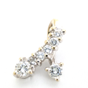14K White Gold .25ctw Diamond Crossover Pendant 14744