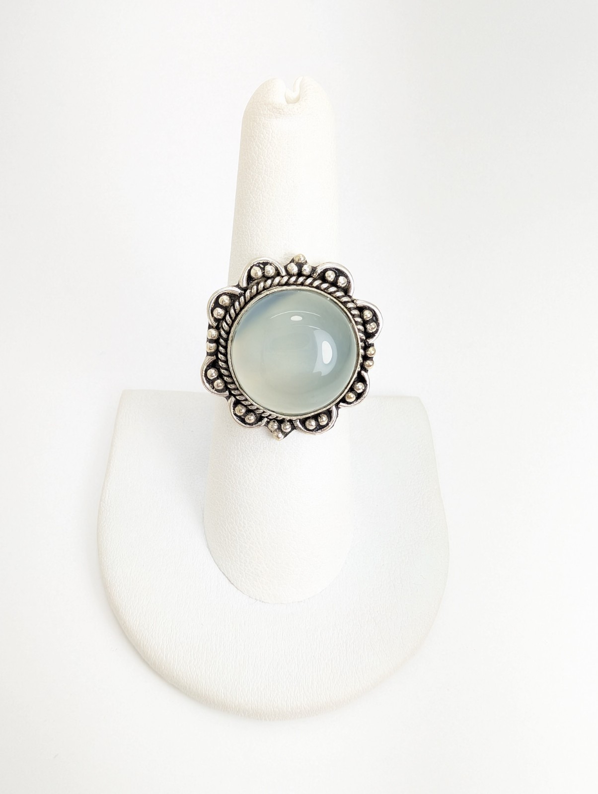 Sterling Silver 925 Bali Style Quartz Cabochon Ring 13594 - Image 18