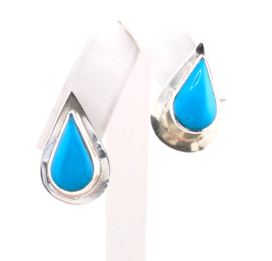 Sterling Silver 925 Earrings Turquoise R1105- CRN67