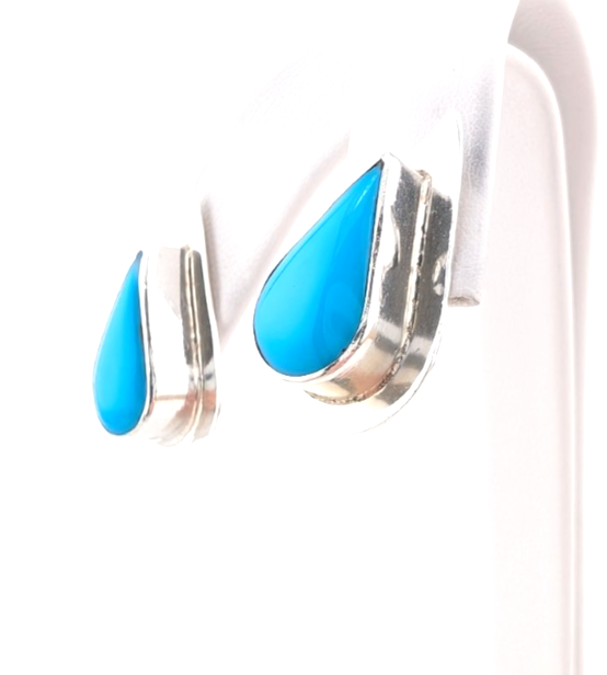 Sterling Silver 925 Earrings Turquoise R1105- CRN67 - Image 8