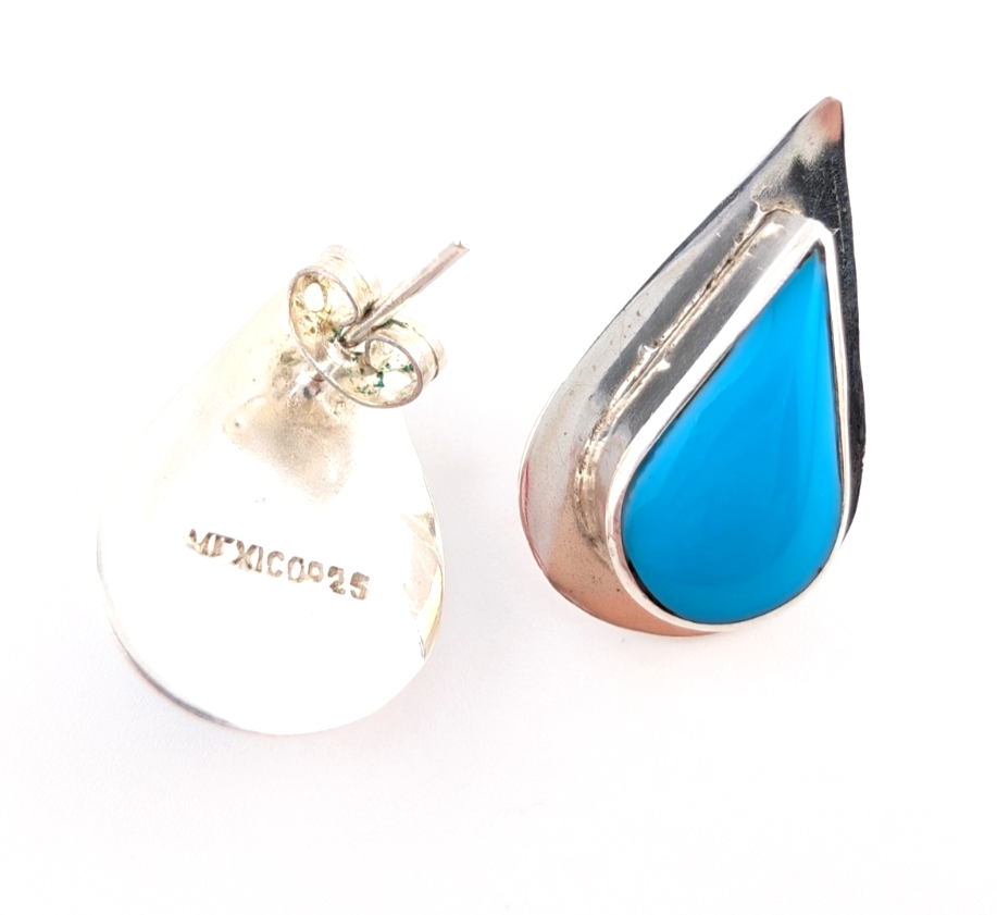 Sterling Silver 925 Earrings Turquoise R1105- CRN67 - Image 12
