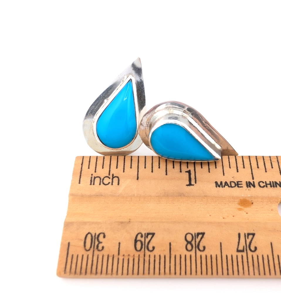 Sterling Silver 925 Earrings Turquoise R1105- CRN67 - Image 15