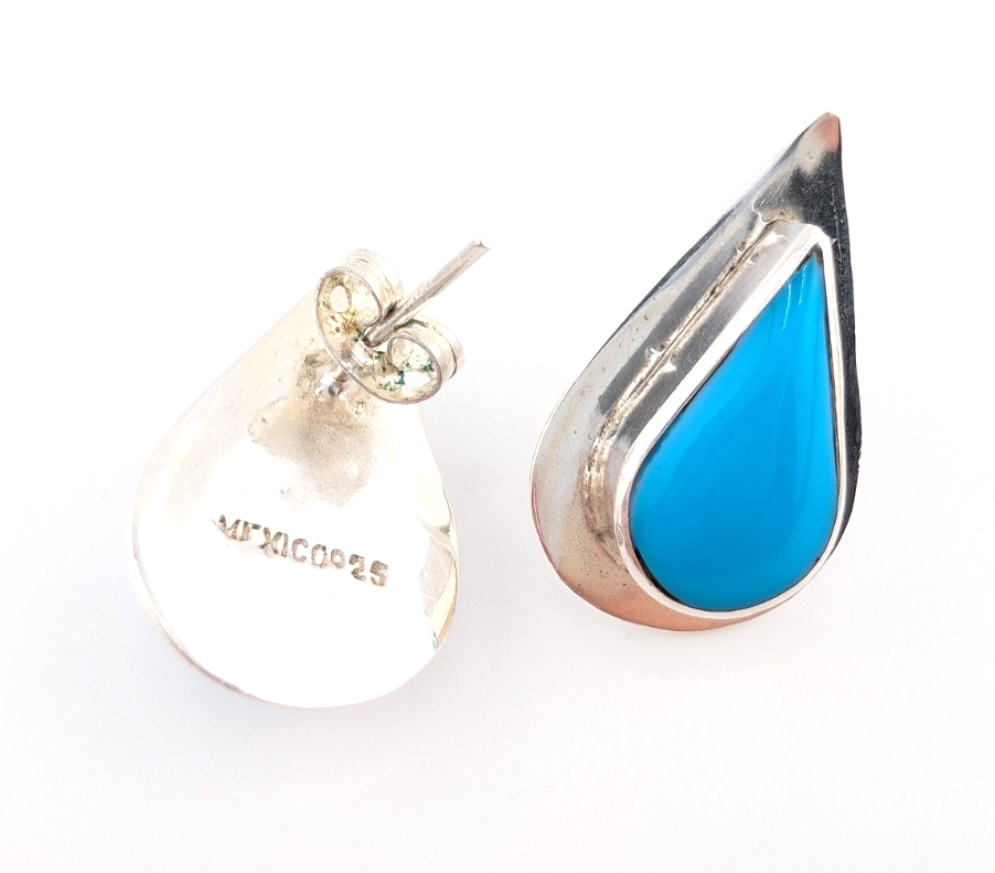 Sterling Silver 925 Earrings Turquoise R1105- CRN67 - Image 17