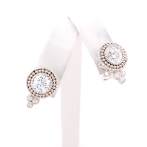 Judith Ripka Sterling Silver 925 Dew Drop Clip-on Earrings OAK516