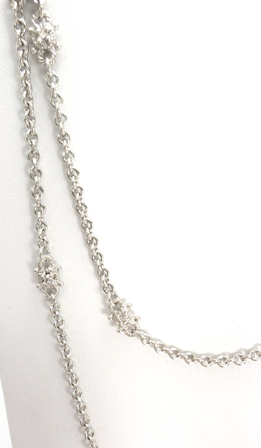 Judith Ripka Sterling Silver 925 By The Yard 36" Necklace 17146 - Image 2