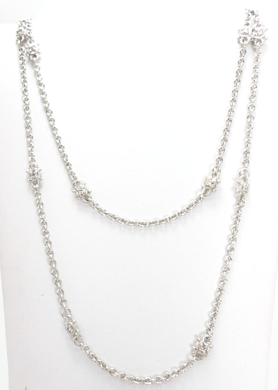 Judith Ripka Sterling Silver 925 By The Yard 36" Necklace 17146 - Image 3