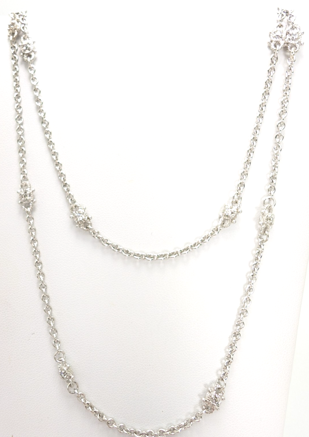 Judith Ripka Sterling Silver 925 By The Yard 36" Necklace 17146 - Image 4