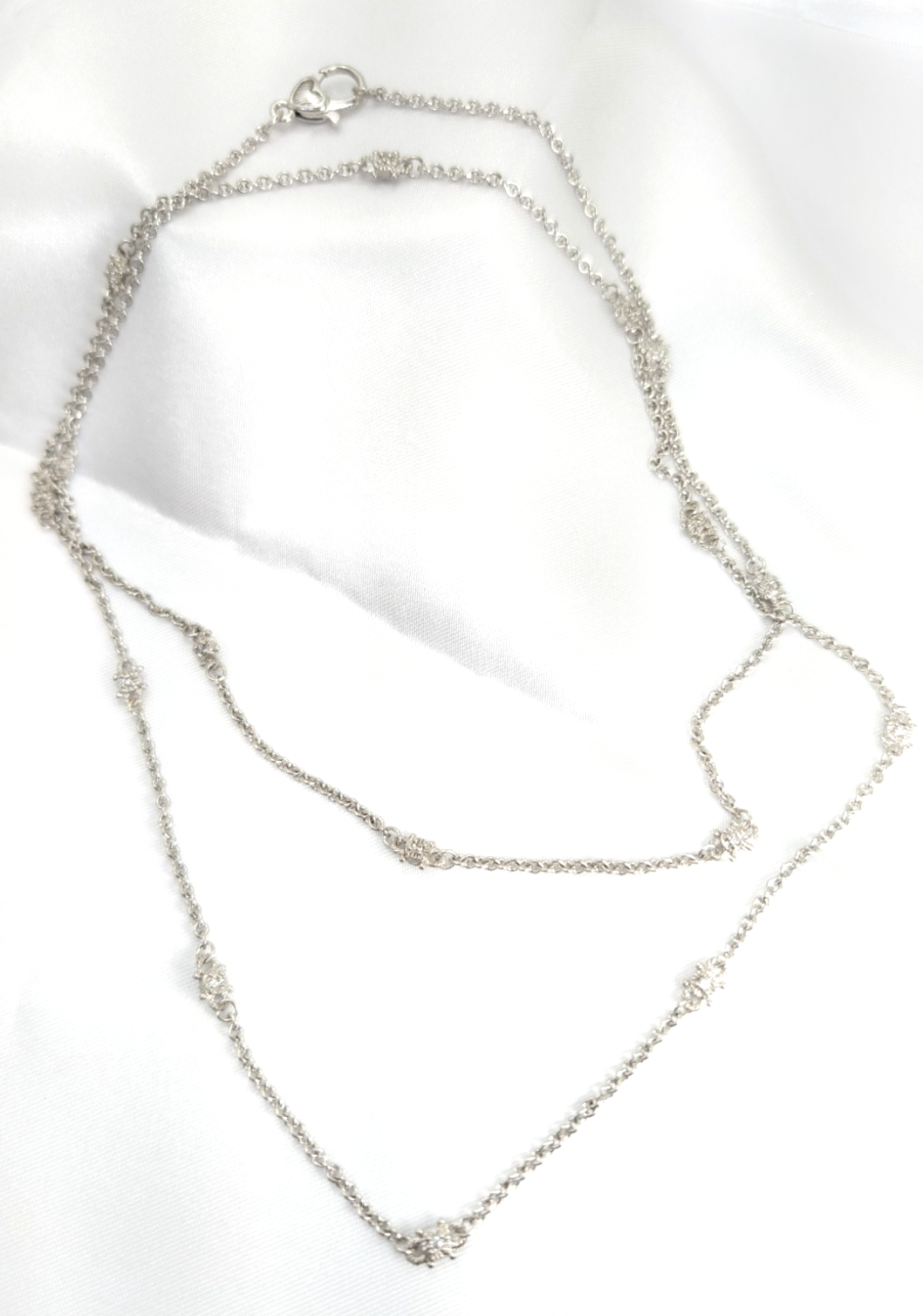 Judith Ripka Sterling Silver 925 By The Yard 36" Necklace 17146 - Image 6