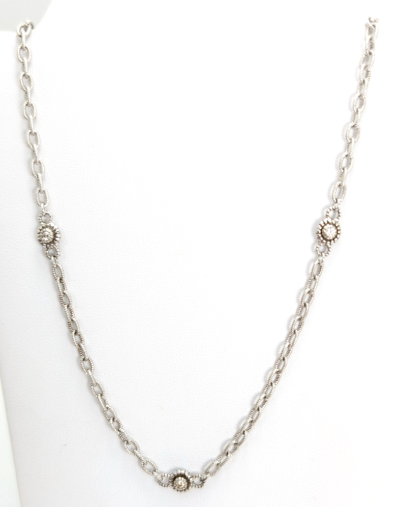 Judith Ripka Sterling Silver 925 By The Yard 16" Necklace 11500